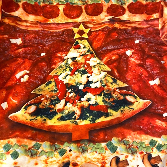 Ugly Christmas Pizza Sweatshirt Extra Cheese! - Picture 8 of 14